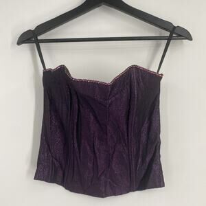 Vintage Gunne Sax Corset Top Size 5 Bedazzled Crystals Shimmer Festival 1025